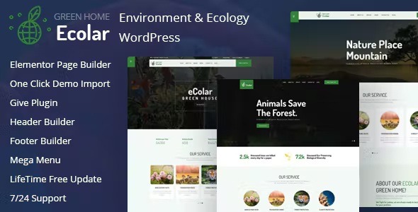 Ecolar v.2.0.0 – 环境与生态 WordPress 主题下载