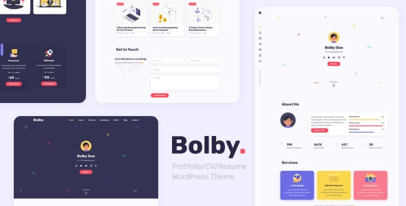 Bolby v1.0.6  – Portfolio CV Resume WordPress 主题破解版下载