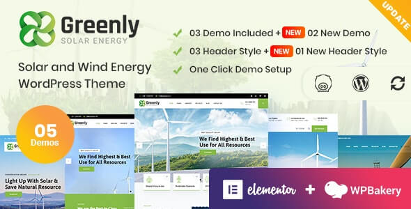 Greenly v7.8 – 生态环保绿色能源与太阳能 WordPress 主题下载