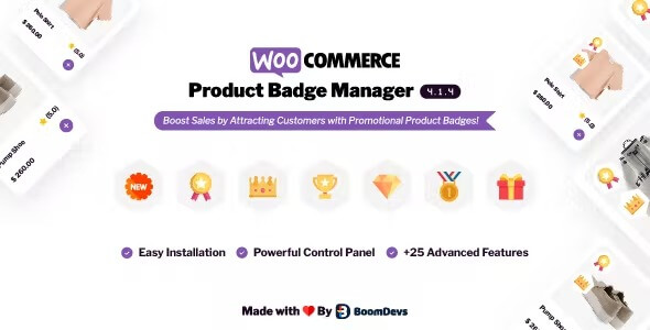 WooCommerce Product Badge Manager v4.1.4 产品徽章插件下载