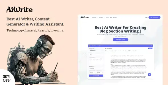 AiWrite v1.5.1 – 最佳 AI 作家、内容生成器和写作辅助工具PHP源码破解版下载