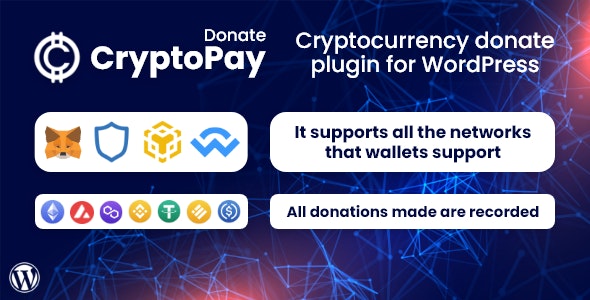 CryptoPay Donate v1.3.0 – WordPress 的加密货币捐赠插件破解版下载
