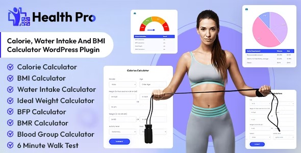 Health Pro v1.0.4 卡路里、水摄入量和 BMI 计算器 WordPress 插件下载