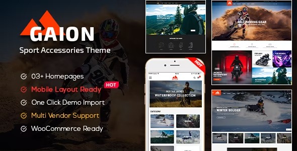 Gaion v1.1.21 运动配件店 WordPress WooCommerce 主题下载（移动布局就绪）