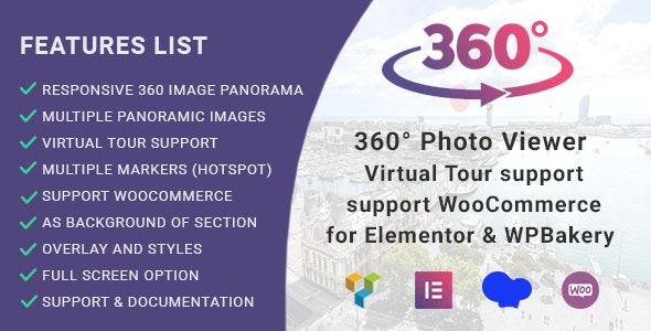 360° Photo Viewer (Virtual Tour) for Elementor, Gutenberg and WPBakery v.2.2.3 插件下载