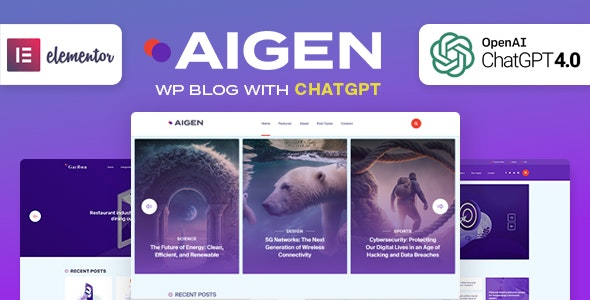 Aigen v1.0 – AI 启发的 WordPress 博客主题下载