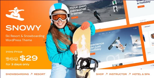 Snowy v1.0.0 滑雪胜地和单板滑雪 WordPress 主题下载