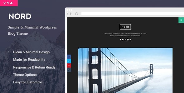 Nord v.1.4.3 – 简单、最小和干净的 WordPress 个人博客主题下载