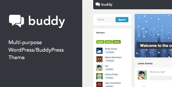 Buddy Theme v2.23.1 简单的 WordPress 和 BuddyPress 主题下载