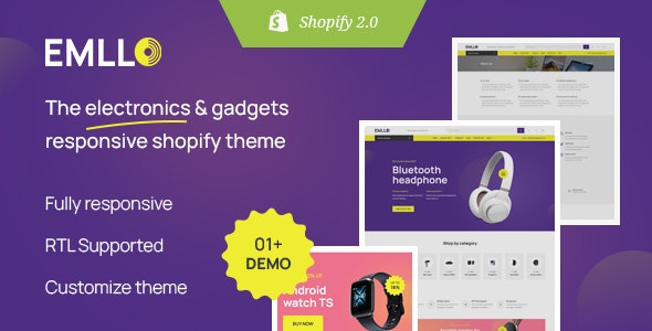 Emllo v1.0 – 电子产品和小工具响应式 Shopify 主题下载