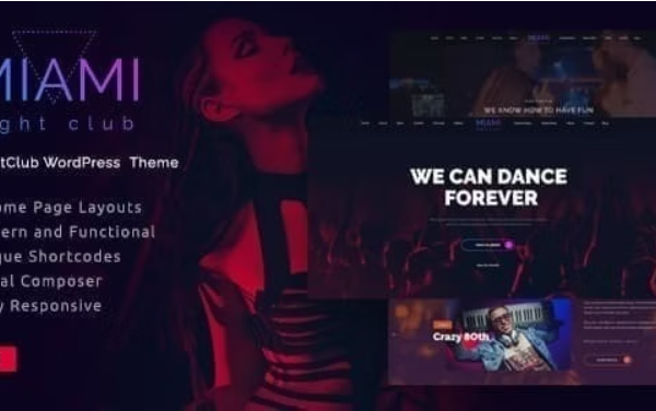 Miami Night Club WordPress v1.3.9 夜店俱乐部主题下载