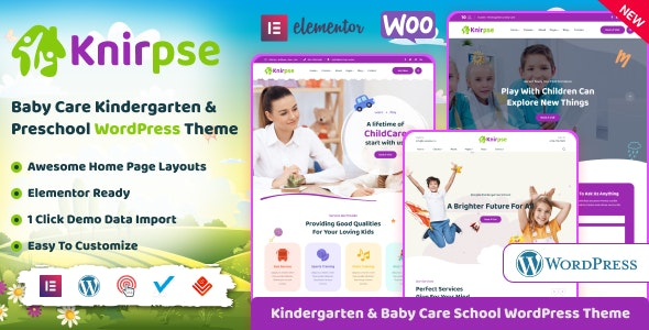 Knirpse v1.5.6 幼儿园和婴儿护理 WordPress 主题下载