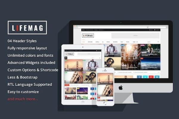 LifeMag v1.0.4 – 响应式杂志 WordPress 主题下载