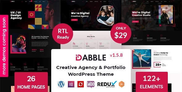 Dabble v1.6.0 – 创意机构和作品集 WordPress 主题下载