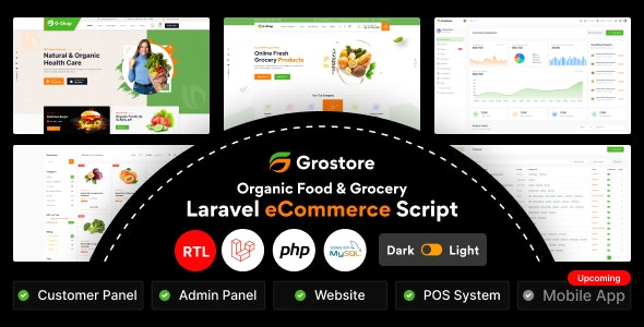 GroStore v4.2 带有管理仪表板的食品和杂货 Laravel 电子商务源码下载