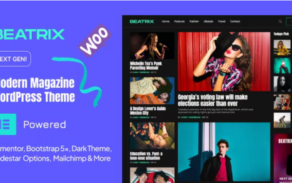 Beatrix v1.0 – 现代杂志 WordPress 主题下载