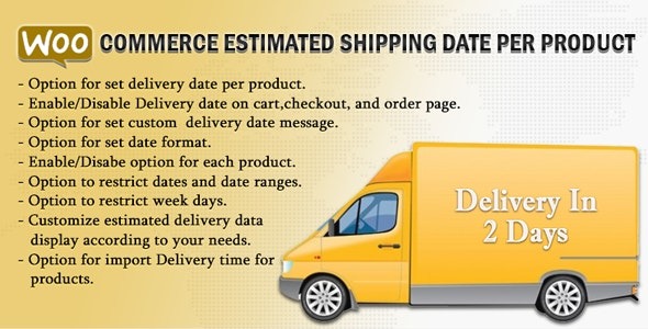 WooCommerce Estimated Delivery Or Shipping Date Per Product v5.1 预计发货日期插件下载