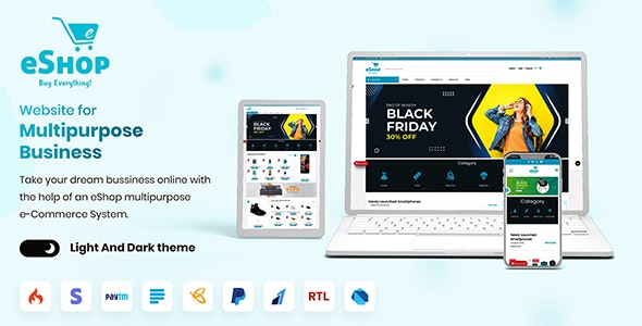 eShop eCommerce Single Vendor App | Shopping eCommerce App with Flutter v4.0.5 源码下载