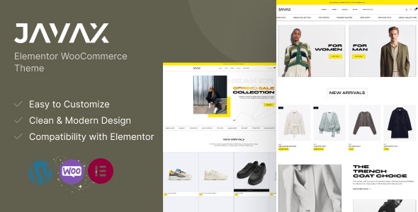 Javax v.1.0.1 Elementor WooCommerce 主题下载