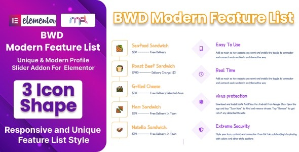 BWD Modern Feature List for Elementor v.1.0 插件下载