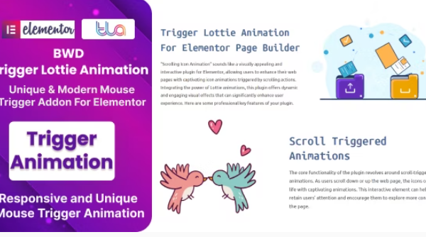 BWD Trigger Lottie Animation Addon For Elementor v1.0 插件下载
