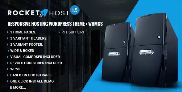 RocketHost v1.1.2 响应式托管 WordPress 主题下载 + WHMCS