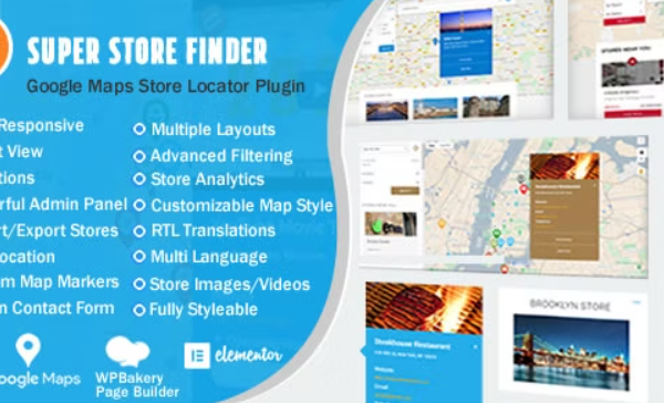 Super Store Finder for WordPress v6.9.7 店铺查找地图定位器插件下载