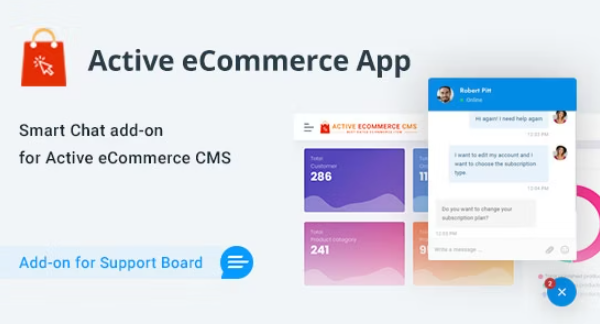 Active eCommerce Chat & Support App for Support Board v1.0 支持电子商务聊天和表单服务应用程序源码下载