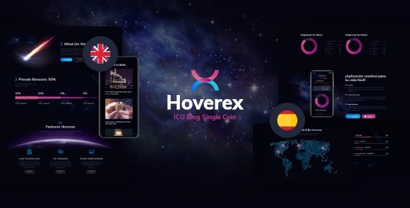 Hoverex 1.5.11 加密货币和 ICO WordPress 主题下载 + 西班牙语