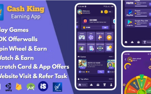 Cash King v7.0 带管理面板的 Android 赚钱应用程序app源码下载