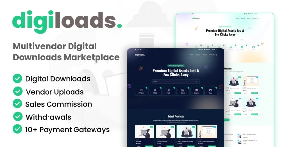 Digiloads v1.0.1 多供应商数字下载市场源码下载