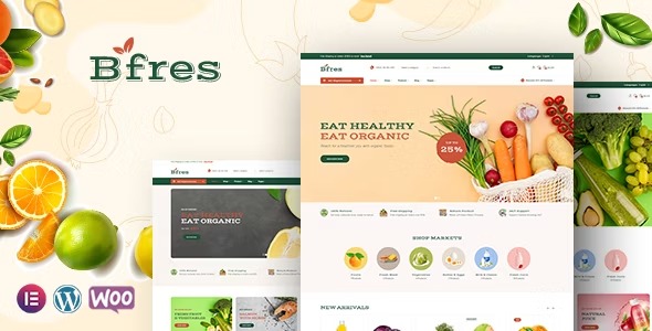 Bfres Organic Food WooCommerce Theme v1.0.3 有机食品 WooCommerce 主题下载