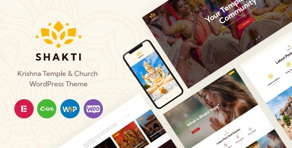 Shakti v1.7.0 克里希纳神庙和教堂 WordPress 主题下载
