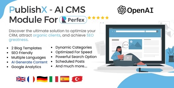 PublishX v1.0.0 适用于 Perfex CRM 的 AI 支持的 CMS