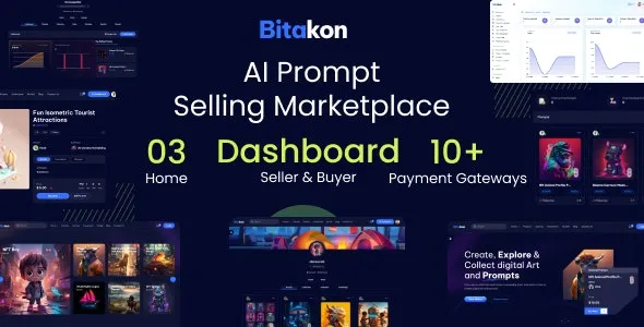 Bitakon AI Prompt Buy Selling Marketplace (Multi Seller) v1.0.4  多卖家AI提示买卖市场源码下载