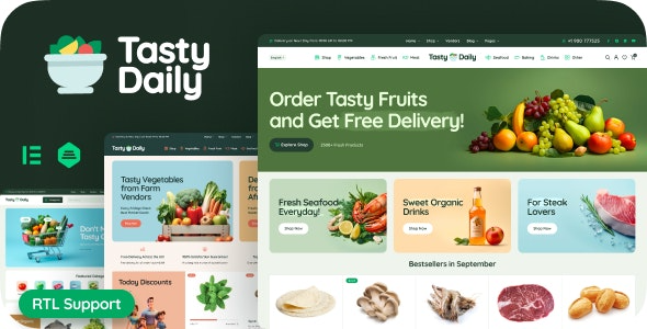 Tasty Daily v1.15 杂货店和食品 WooCommerce 主题下载