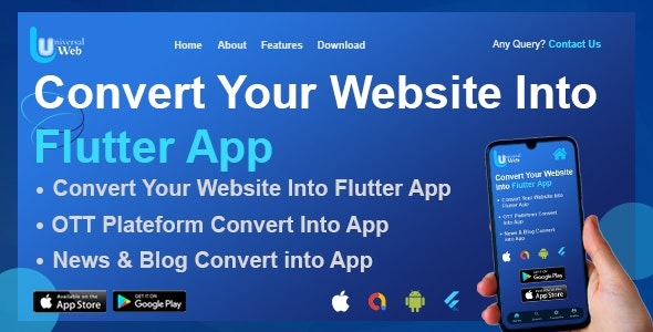 UniversalWeb (v1.0.0) 将网站转换为 Flutter 应用程序 |网页视图应用程序 |网页到应用程序 |Andorid | iOS系统源码下载