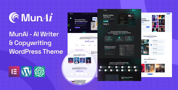 MunAi v1.0.1 – AI内容创作作家和文案WordPress 主题下载