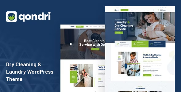 Qondri v1.2.4 – 干洗和洗衣服务 WordPress 主题下载