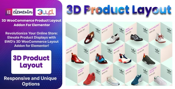 BWD 3D WooCommerce Product Layout Addon For Elementor v1.0 产品3D展示插件下载