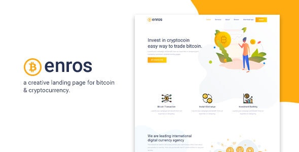 Enros 1.0 – 比特币和加密货币登陆页面HTML模板下载