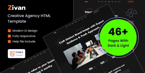 Zivan 1.0 – 创意机构HTML模板下载