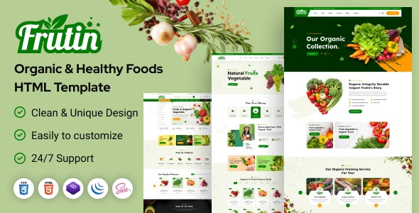 Frutin 1.0- 有机和健康食品 HTML 模板下载
