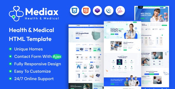 Mediax v1.0 – 健康与医疗服务 HTML 模板下载