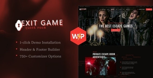 Exit Game v1.3.0 现实生活中的秘密逃生室 WordPress 主题下载