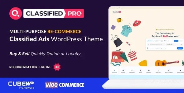 ClassifiedPro v1.0.12 分类广告和 ReCommerce WordPress 主题下载