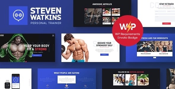 Steven Watkins v2.0.0 私人健身教练和营养教练 WordPress 主题下载