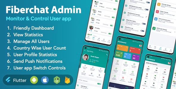 Fiberchat ADMIN App v1.0.20 | Android＆iOS |控制和监视Fiberchat用户WhatsApp克隆应用程序源码下载