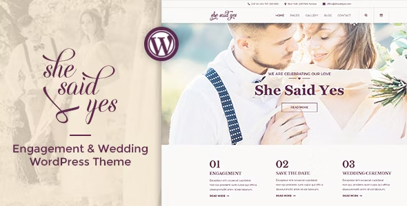 SheSaidYes v1.4 – 订婚和婚礼 WordPress 主题下载