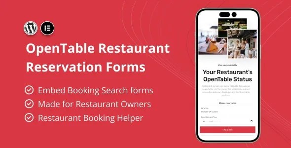 OpenTable Restaurant Reservation Forms for Elementor v1.0 Elementor 表单构建器插件下载